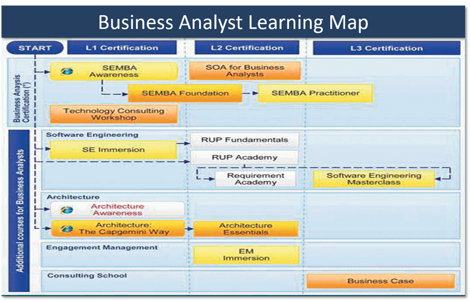 Figure 2. Learning Map for BA in Capgemini in 2009